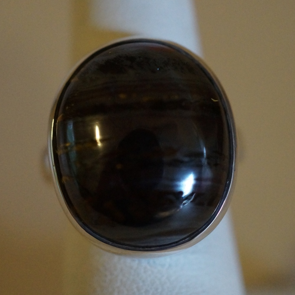 Sterling Silver (.925) Genuine Tiger Iron Ring